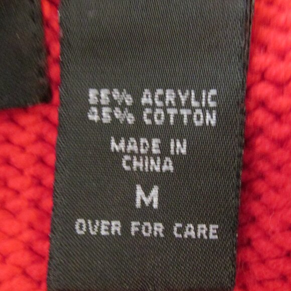 EXPRESS WOMENS SIZE M SWEATER RED ZIP FRONT CARDIGAN W/ COLLAR CHRISTMAS HOLIDAY - Picture 10 of 11